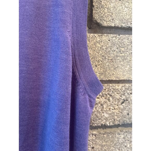 Fairway & Greene Purple Knit Sleeveless Pullover Vest W/ Half-Zip Closure Mens L - Picture 7 of 11